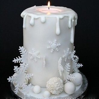 Торт на Новый год в виде свечки